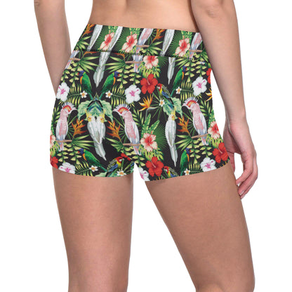 Tropical Flower Pattern Print Design TF03 Yoga Shorts