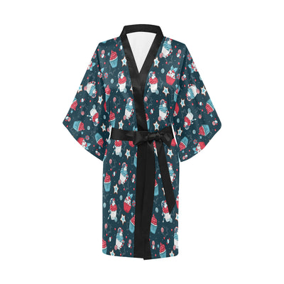 Cupcake Pattern Print Design 03 Women's Short Kimono