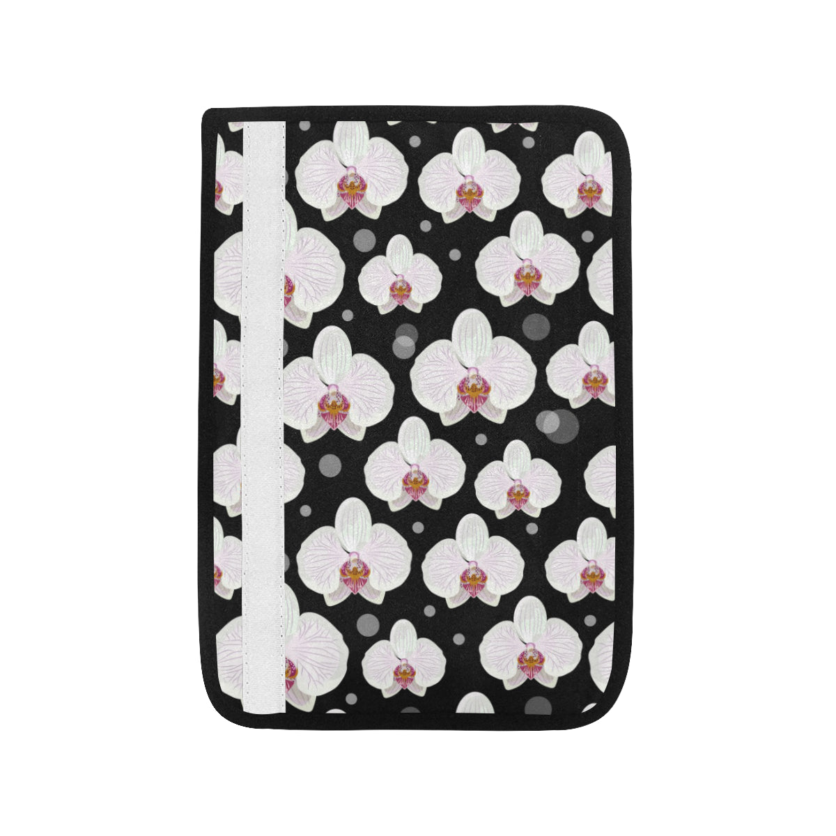 Orchid White Pattern Print Design OR09 Car Seat Belt Cover
