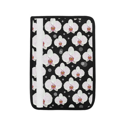 Orchid White Pattern Print Design OR09 Car Seat Belt Cover