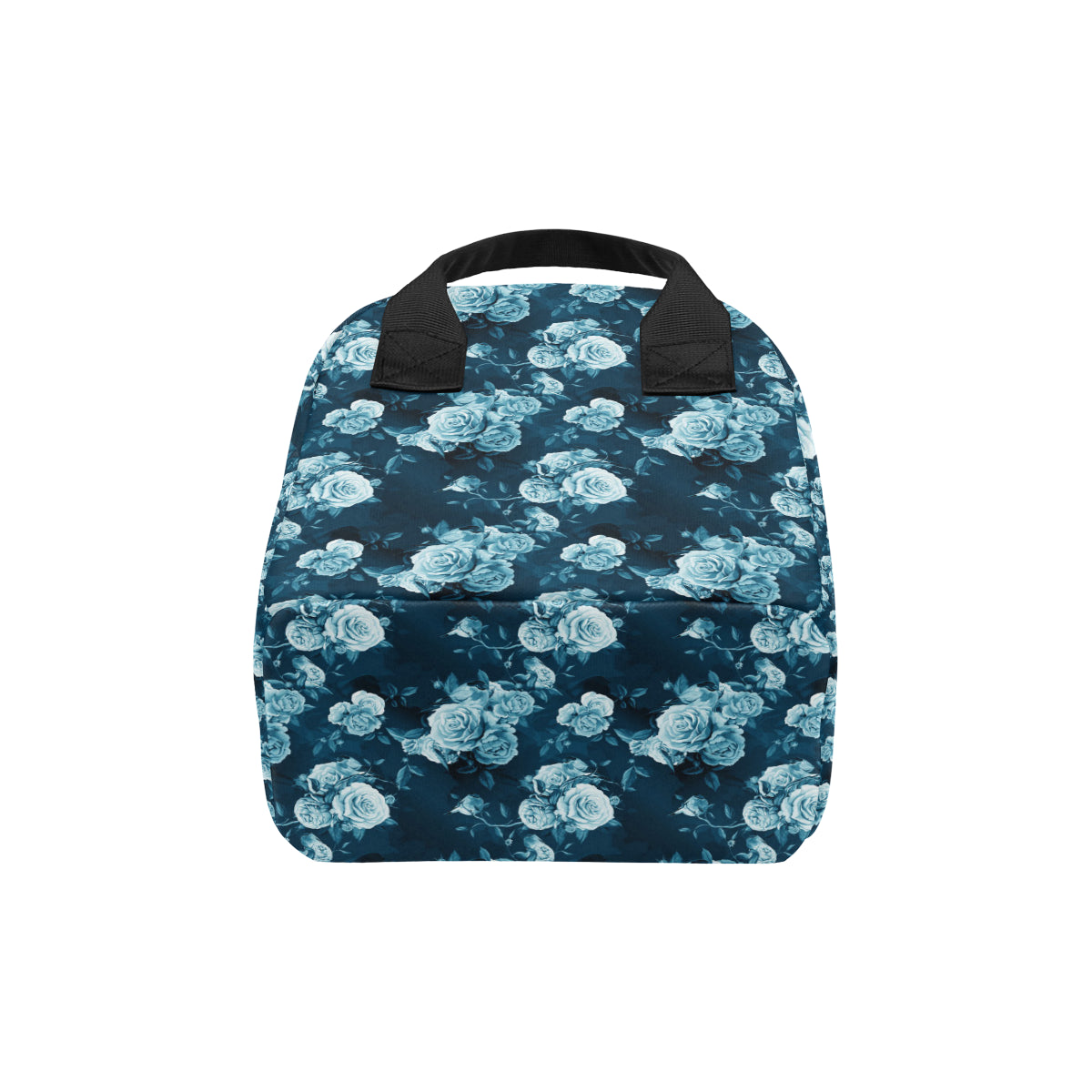 Rose Blue Pattern Print Design RO014 Insulated Lunch Bag