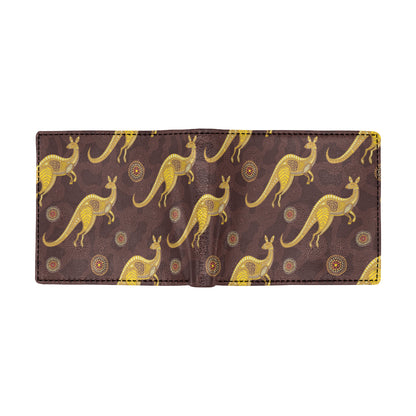 Kangaroos Aboriginal Pattern Print Design 08 Men's ID Card Wallet