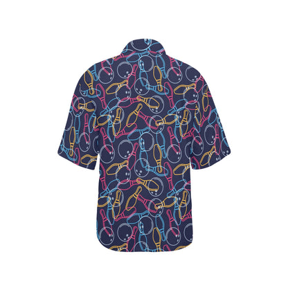 Bowling Pattern Print Design 07 Women's Hawaiian Shirt
