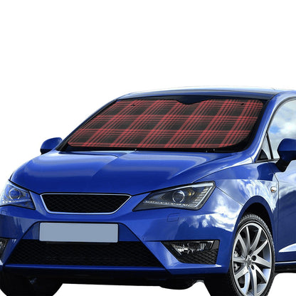 Tartan Red Black Print Design LKS303 Car front Windshield Sun Shade
