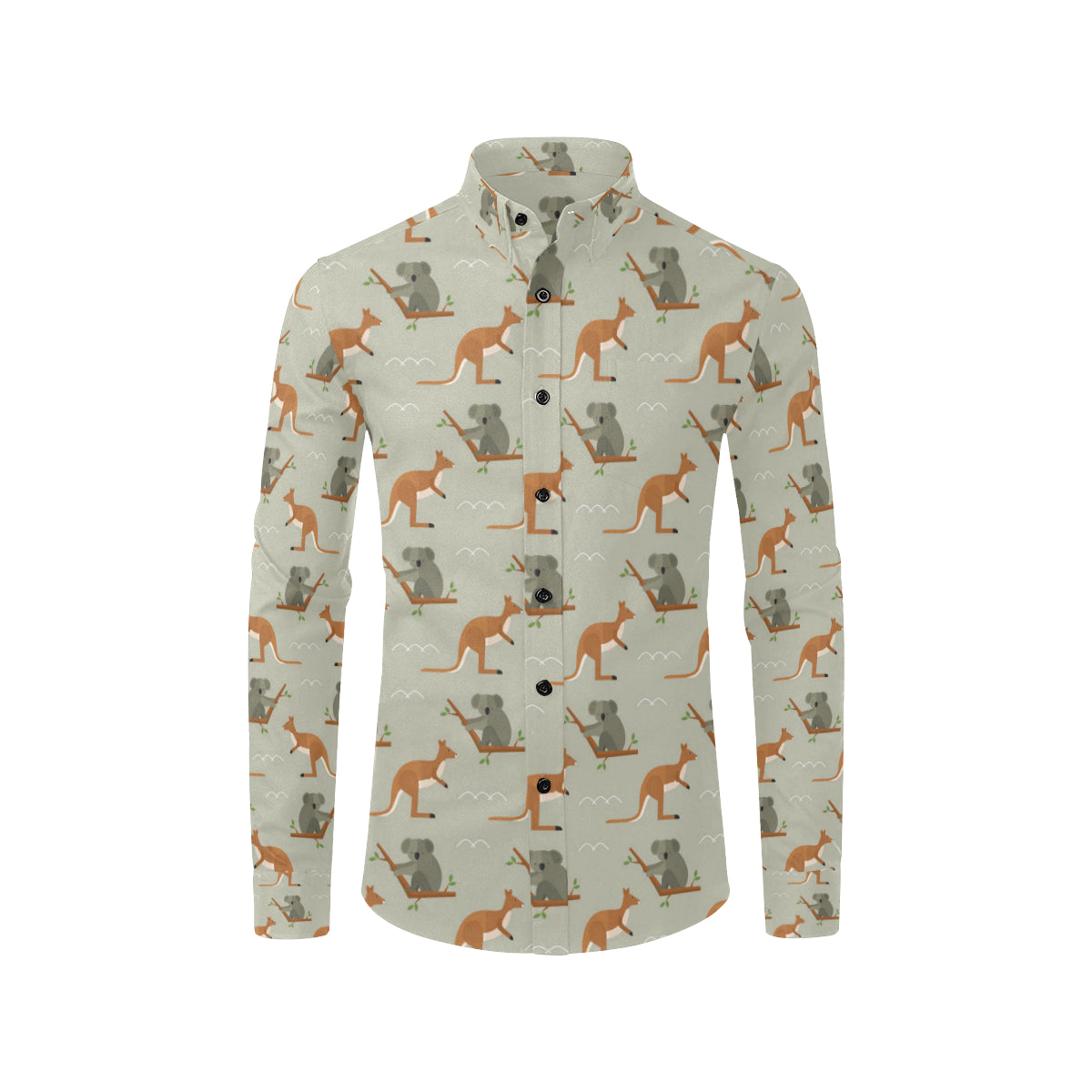 Koala Pattern Print Design 03 Men's Long Sleeve Shirt
