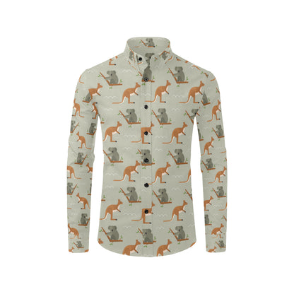 Koala Pattern Print Design 03 Men's Long Sleeve Shirt