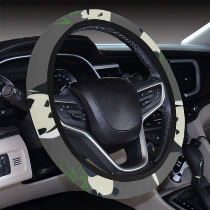 Panda Pattern Print Design A06 Steering Wheel Cover with Elastic Edge