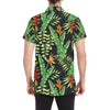 Hawaiian Flower Tropical Palm Leaves Men's Short Sleeve Button Up Shirt