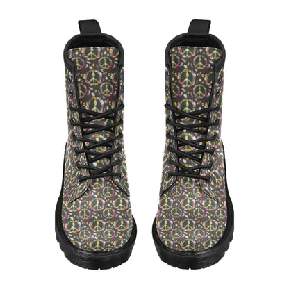 Peace Sign flowers Design Print Women's Boots