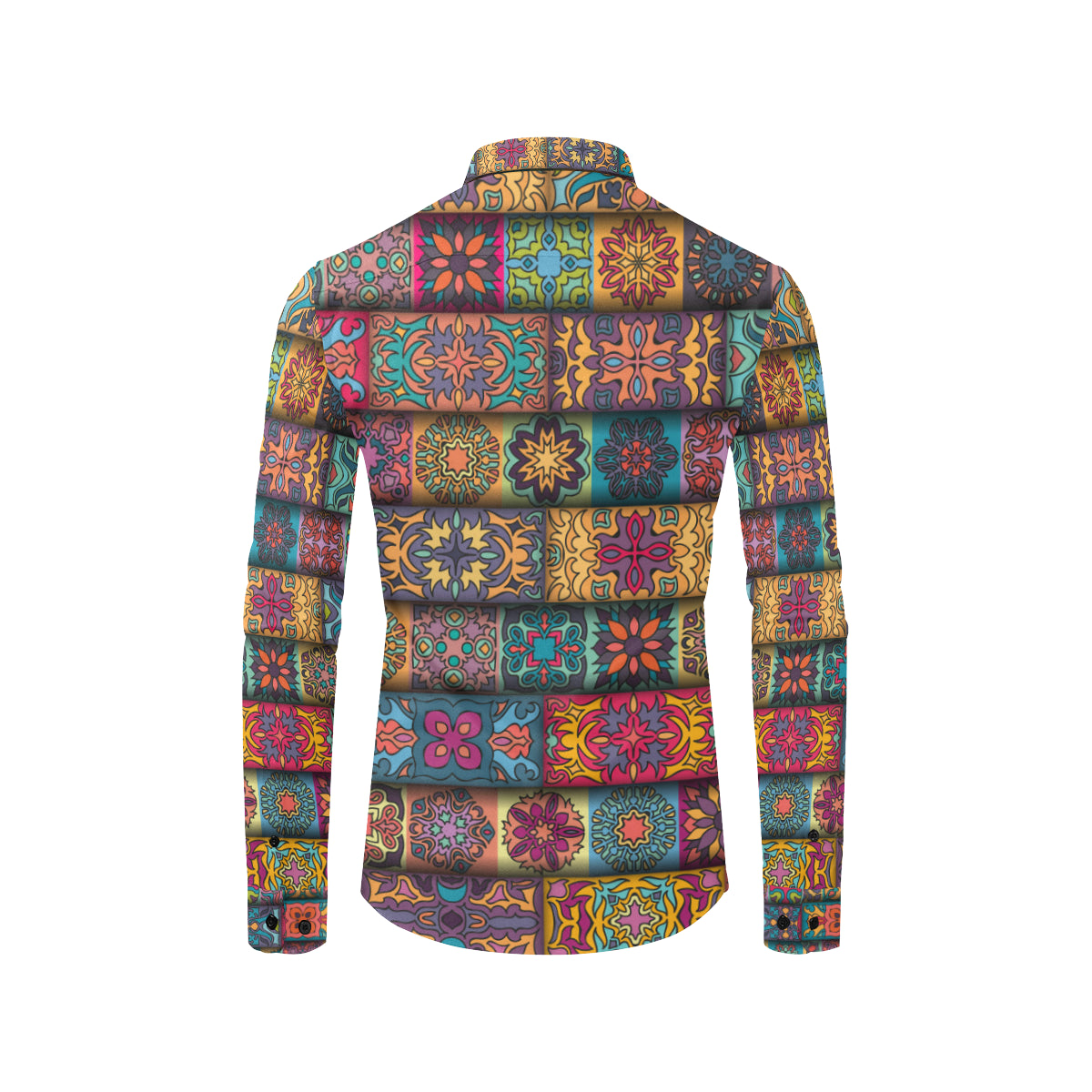 Mandala Style Design Print Men's Long Sleeve Shirt