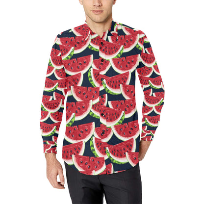Watermelon Pattern Print Design WM011 Men's Long Sleeve Shirt