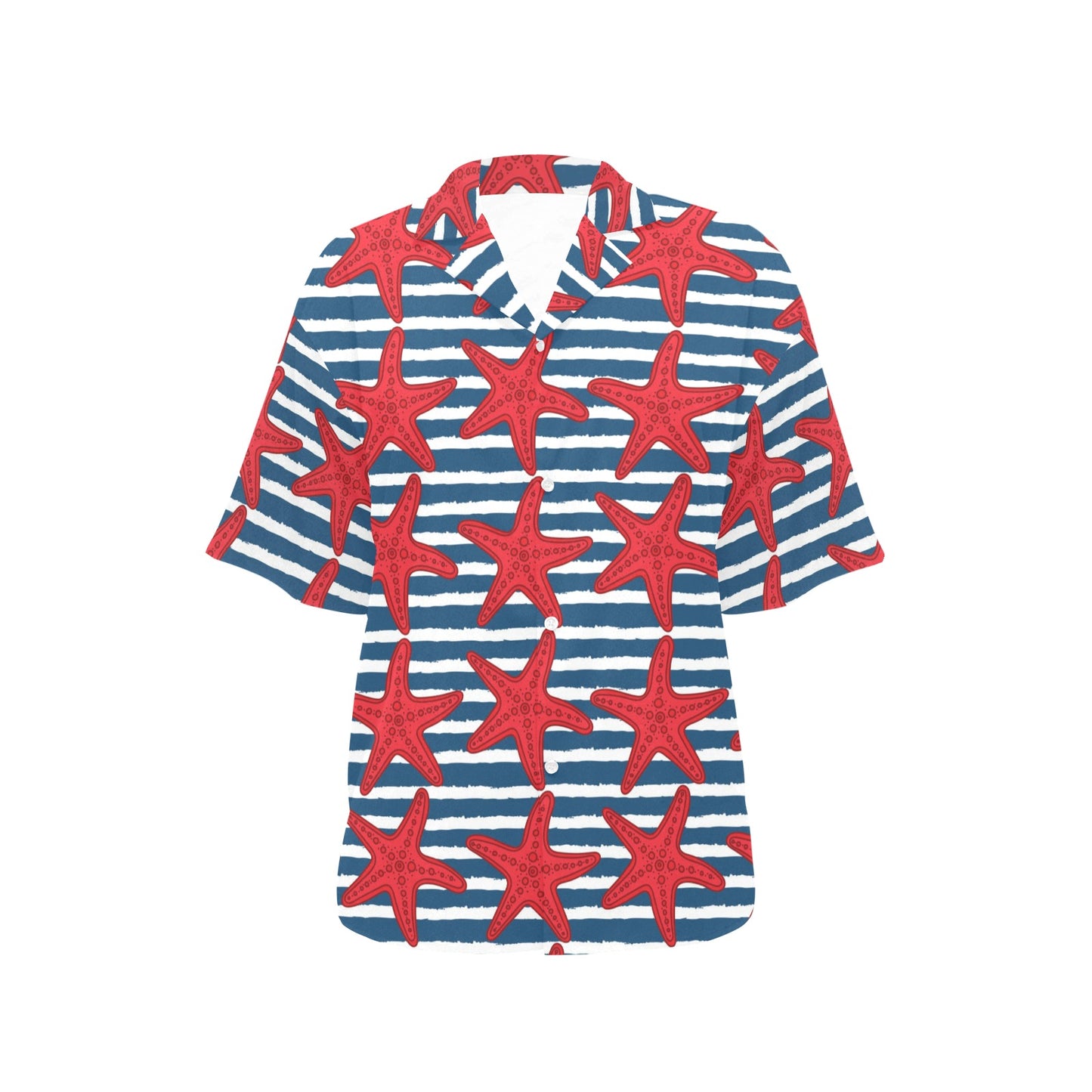 Starfish Red Pattern Print Design 02 Women's Hawaiian Shirt