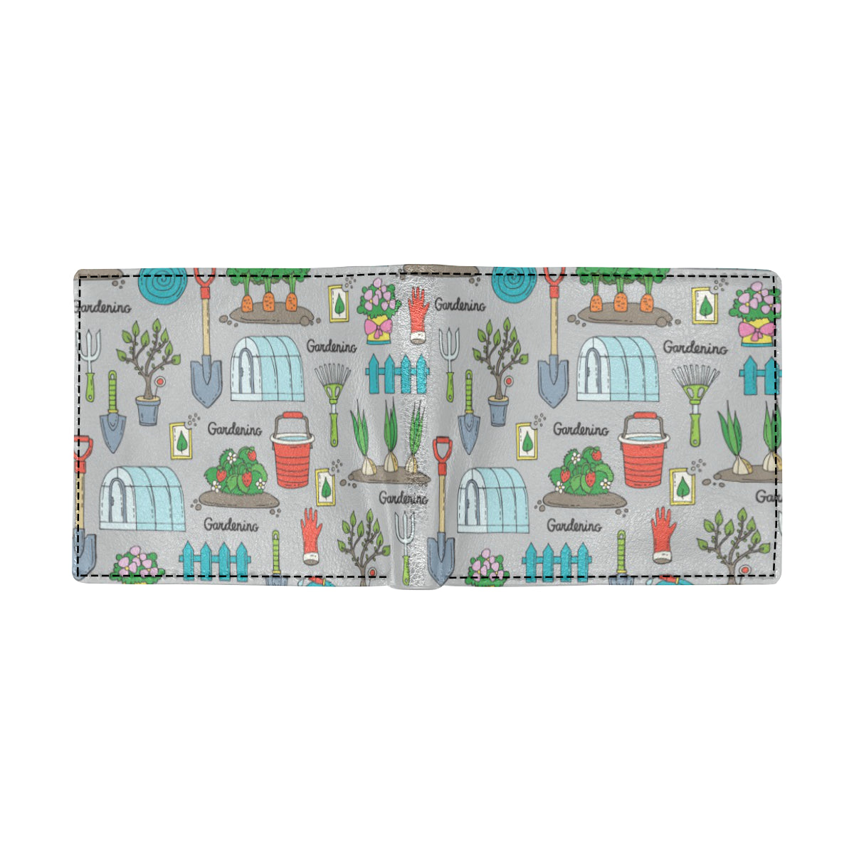 Gardening Pattern Print Design G07 Men's ID Card Wallet
