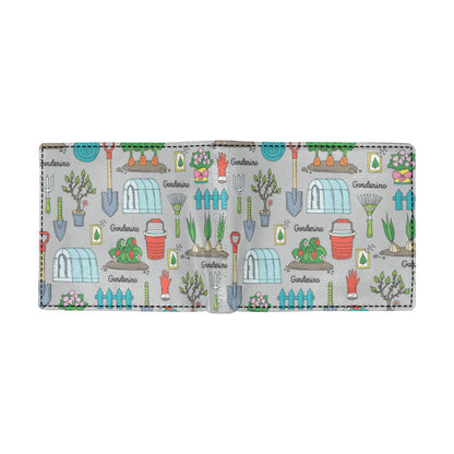 Gardening Pattern Print Design G07 Men's ID Card Wallet