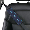 SeaHorse Blue neon Pattern Print Design 03 Car Seat Belt Cover