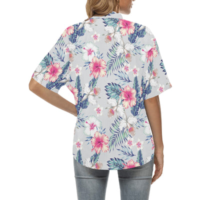 Hibiscus Print Women's Hawaiian Shirt