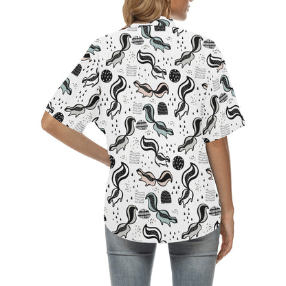 Skunk Print Design LKS303 Women's Hawaiian Shirt