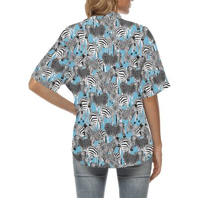 Zebra Print Design LKS305 Women's Hawaiian Shirt