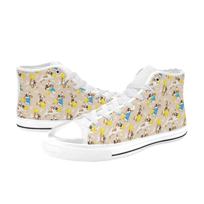 Russell Terriers Cute Print Design LKS304 High Top Women's White Shoes