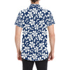 Hibiscus Pattern Print Design HB031 Men's Short Sleeve Button Up Shirt