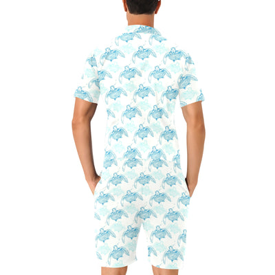 Sea Turtle Pattern Print Design T01 Men's Romper