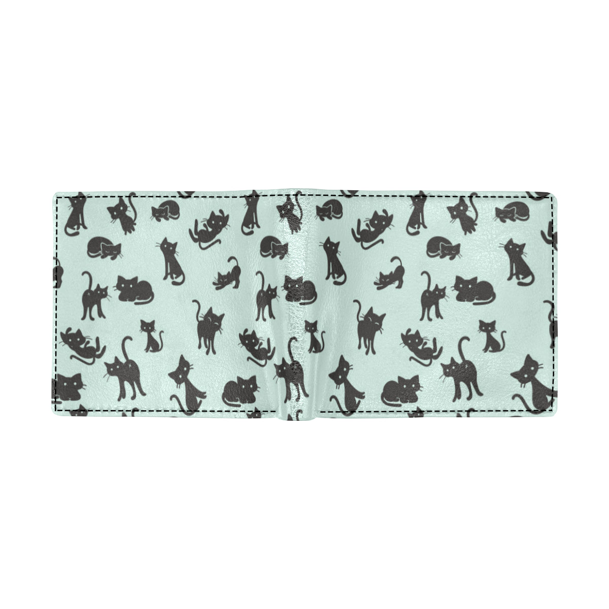 Black Cat Pattern Print Design 04 Men's ID Card Wallet