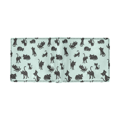 Black Cat Pattern Print Design 04 Men's ID Card Wallet
