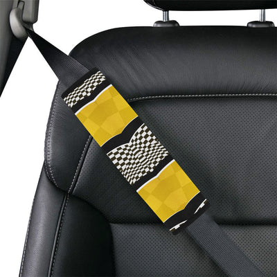 Checkered Pattern Print Design 02 Car Seat Belt Cover
