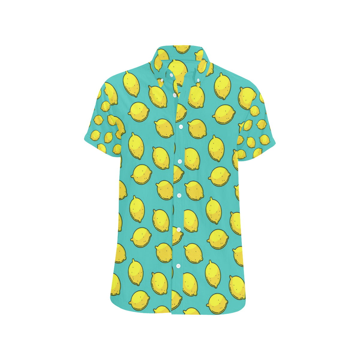 Lemon Pattern Print Design LM04 Men's Short Sleeve Button Up Shirt