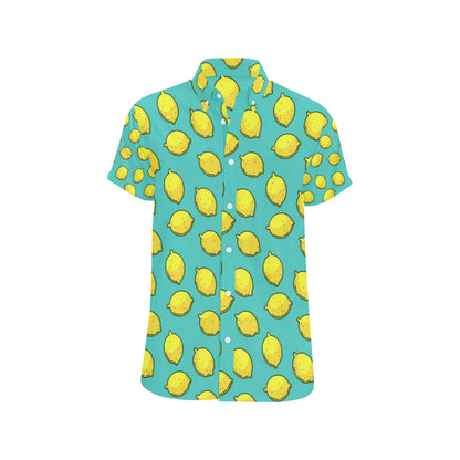 Lemon Pattern Print Design LM04 Men's Short Sleeve Button Up Shirt
