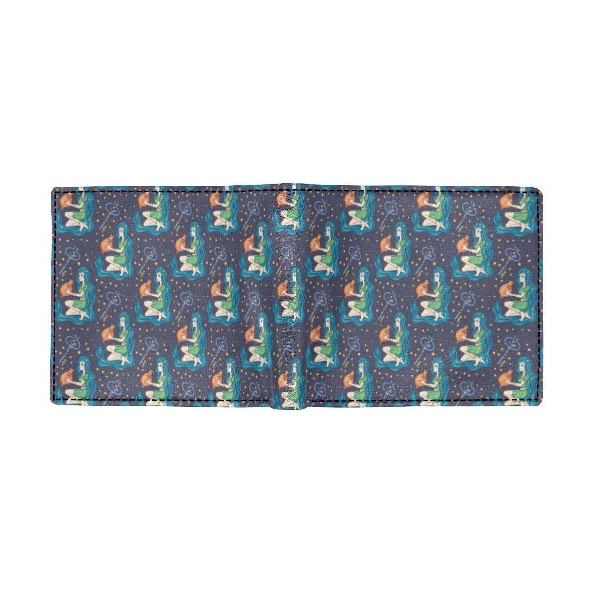 Aquarius Zodiac Pattern Print Design 03 Men's ID Card Wallet