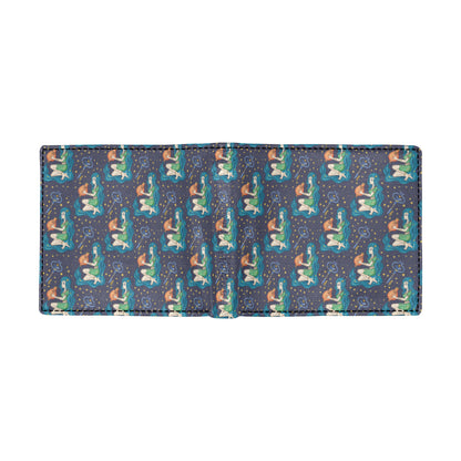 Aquarius Zodiac Pattern Print Design 03 Men's ID Card Wallet