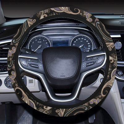 Paisley Mandala Design Print Steering Wheel Cover with Elastic Edge