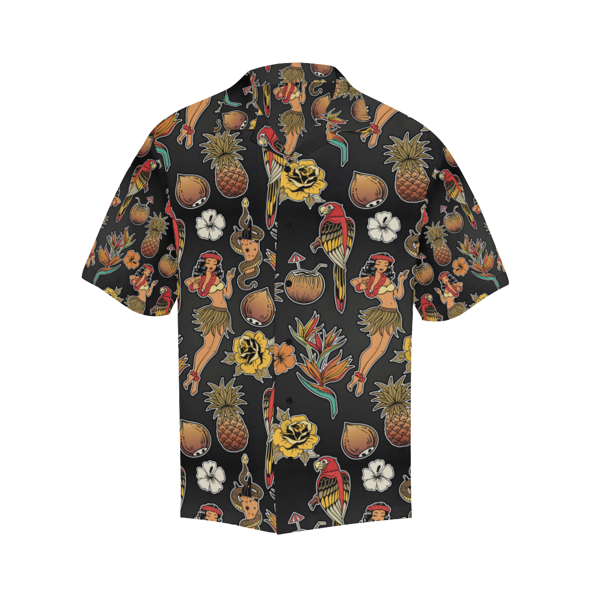 Hula Dancers Hawaiian Style Pattern Print Design 0 Men's Hawaiian Shirt