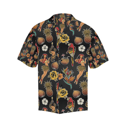 Hula Dancers Hawaiian Style Pattern Print Design 0 Men's Hawaiian Shirt
