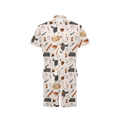 Equestrian Equipment Print Pattern Men's Romper