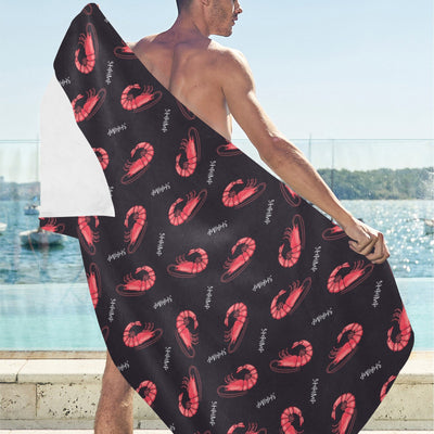 Shrimp Print Design LKS302 Beach Towel 32" x 71"