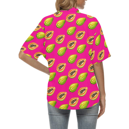 Papaya Pattern Print Design PP02 Women's Hawaiian Shirt