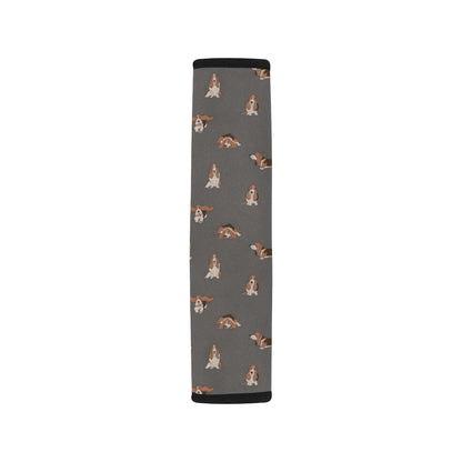 Basset Hound Pattern Print Design 03 Car Seat Belt Cover