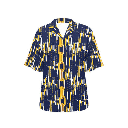 Cryptocurrency Chain Pattern Print Design 03 Women's Hawaiian Shirt