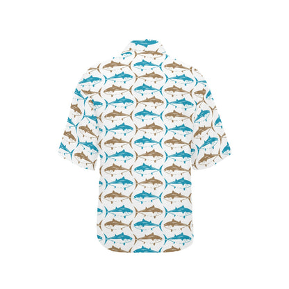 Tuna Fish Print Design LKS301 Women's Hawaiian Shirt