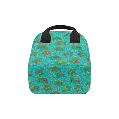 Sea Turtle Pattern Print Design T010 Insulated Lunch Bag