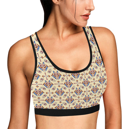 Aztec Wolf Pattern Print Design 03 Sports Bra