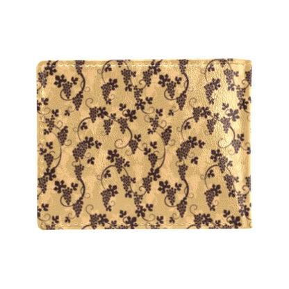 Wine Grape Design Print Men's ID Card Wallet