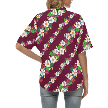 Hawaiian Themed Pattern Print Design H06 Women's Hawaiian Shirt