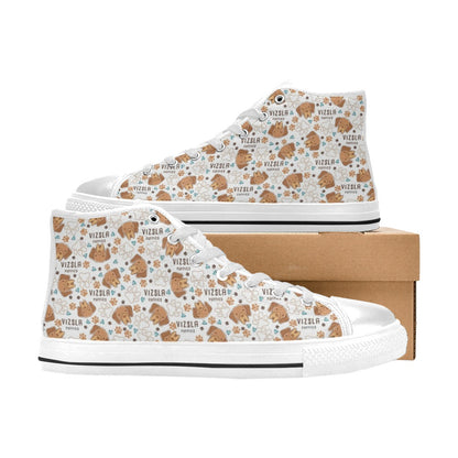 Vizslas Print Design LKS301 High Top Women's White Shoes