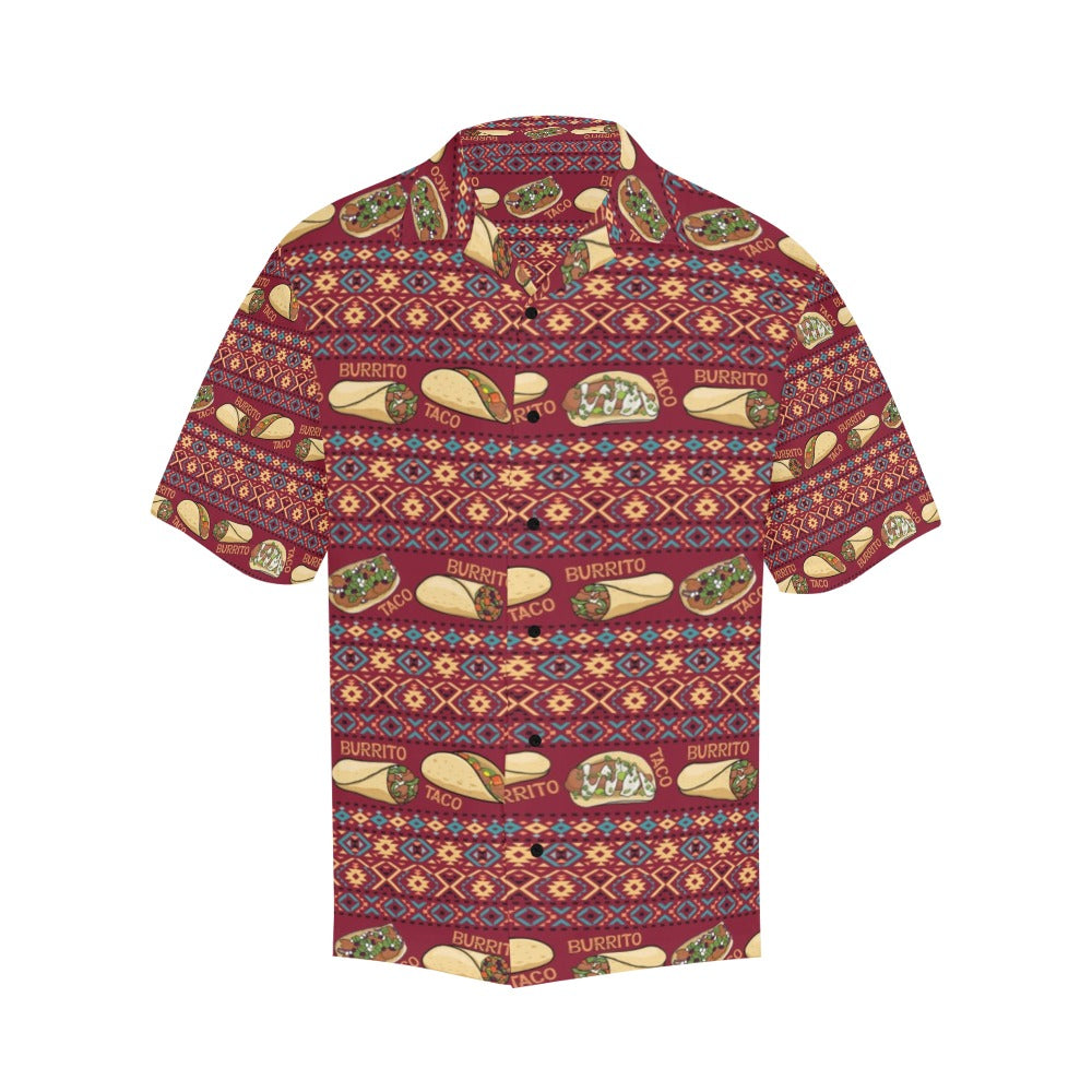 Burrito Taco Print Design LKS302 Men's Hawaiian Shirt