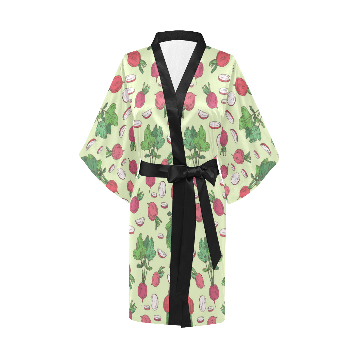 Radish Pattern Print Design A04 Women's Short Kimono