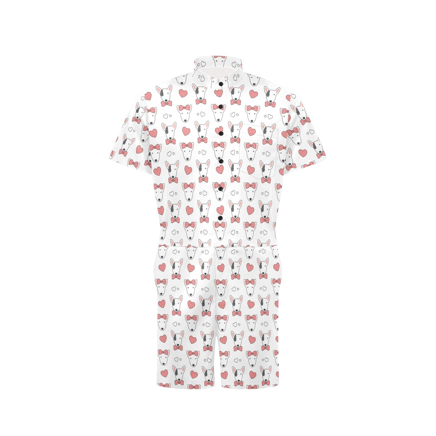 Bull Terriers Pattern Print Design 08 Men's Romper