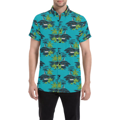 Pacific island Pattern Print Design A01 Men's Short Sleeve Button Up Shirt
